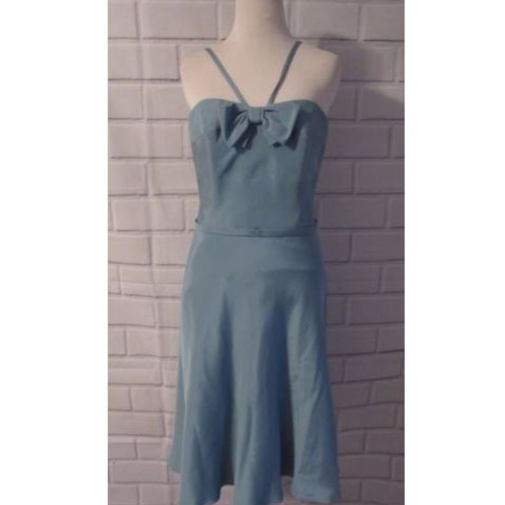 Priscilla Of Boston 100% Silk Bow Cocktail Dress